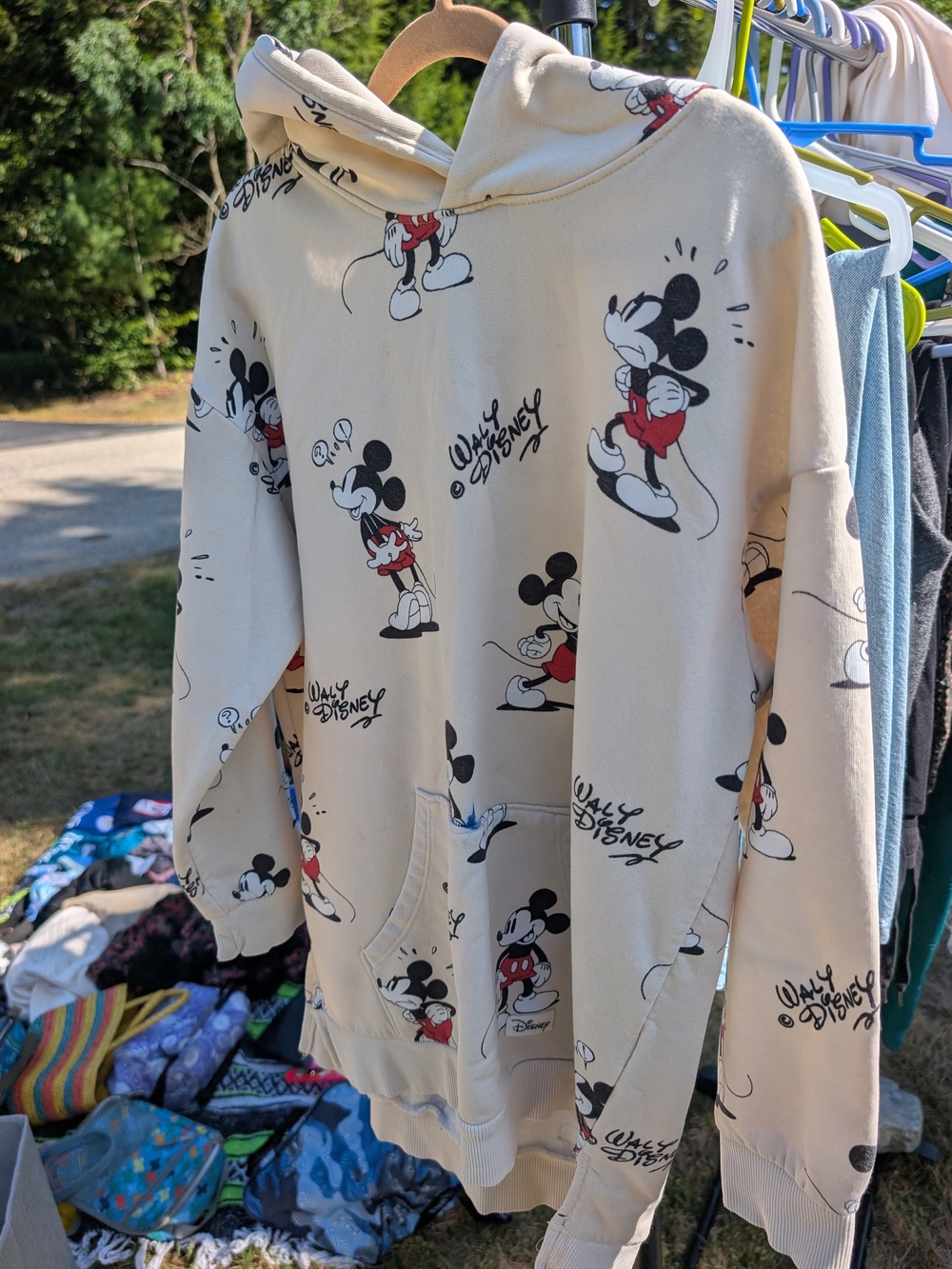 H&M Cream Mickey Mouse Print Hoodie